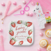 ベリースイートベビーシャワーストロベリー ペーパープレート (パーティー)