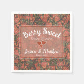 ベリースイートベビーシャワーナプキンズ – イチゴ スタンダードカクテルナプキン (正面)