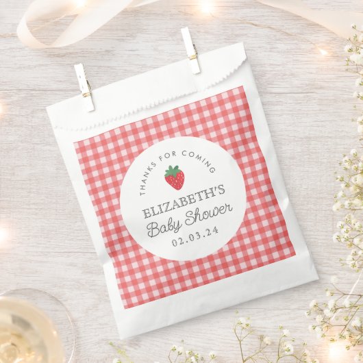 ベリースイートベビーシャワーピクニック フェイバーバッグ (クリップ留めされた状態)