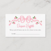 ベリースイートベビーシャワーピンクボウおむつラッフル エンクロージャーカード (正面)