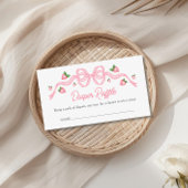 ベリースイートベビーシャワーピンクボウおむつラッフル エンクロージャーカード