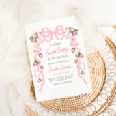 ベリースイートベビーシャワーピンクボウ 招待状