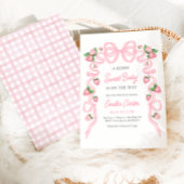 ベリースイートベビーシャワーピンクボウ 招待状