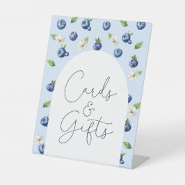ベリースイートベビーシャワーブルーベリーカードとギフト 台座サイン