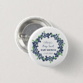 ベリースイートベビーシャワーブルーベリーベビーガールボーイ 缶バッジ (正面&裏面)