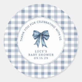 ベリースイートベビーシャワーブルーベリーボウありがとう ラウンドシール