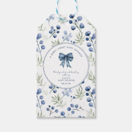 ベリースイートベビーシャワーブルーベリーボウスクエア ギフトタグ