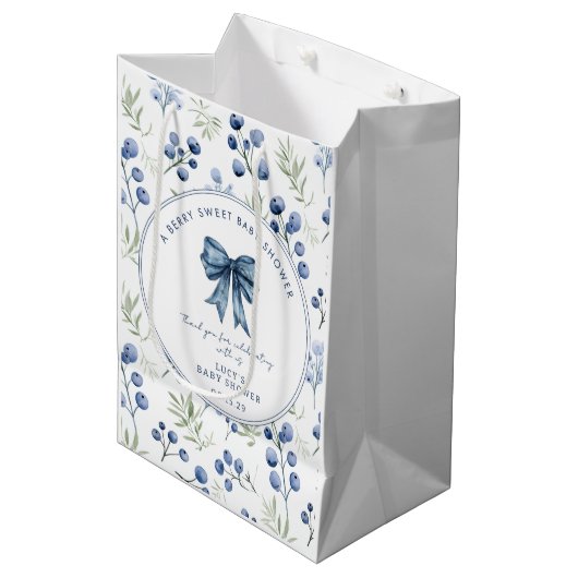 ベリースイートベビーシャワーブルーベリーボウスクエア ミディアムペーパーバッグ (正面アングル)