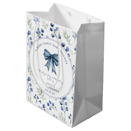 ベリースイートベビーシャワーブルーベリーボウスクエア ミディアムペーパーバッグ (裏面アングル)