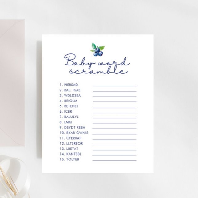 ベリースイートベビーシャワーベビーワードスクランブルゲーム (クリエイターアップロード済み)