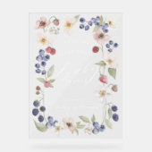 ベリースイートベビーシャワーベリー&フラワーウェルカム アクリルサイン (正面)