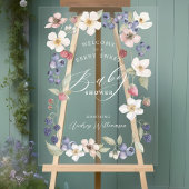 ベリースイートベビーシャワーベリー&フラワーウェルカム アクリルサイン