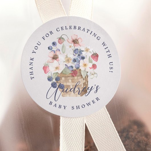 ベリースイートベビーシャワーワイルドベリーありがとう ラウンドシール