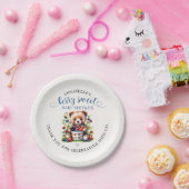 ベリースイートベビーシャワーワイルドベリー&テディベア ペーパープレート (パーティー)