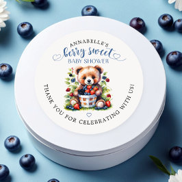 ベリースイートベビーシャワーワイルドベリー&テディベア ラウンドシール