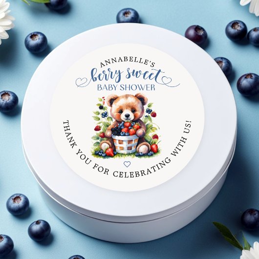 ベリースイートベビーシャワーワイルドベリー&テディベア ラウンドシール