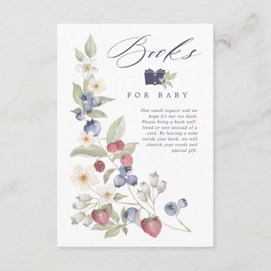 ベリースイートベビーシャワーワイルドベリー&フラワー エンクロージャーカード (正面)