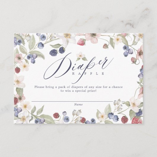 ベリースイートベビーシャワーワイルドベリー&フラワー エンクロージャーカード (正面)