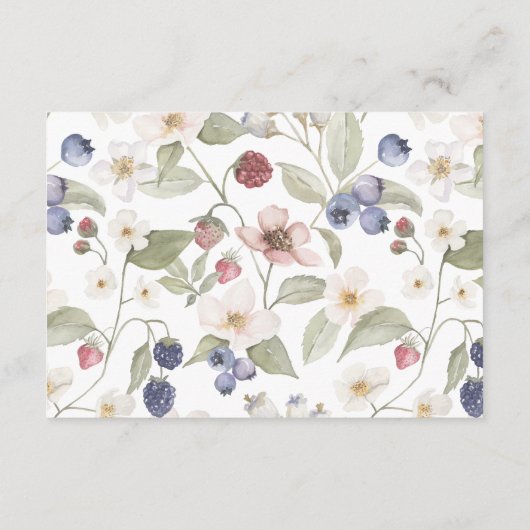 ベリースイートベビーシャワーワイルドベリー&フラワー エンクロージャーカード (裏面)