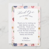 ベリースイートベビーシャワーワイルドベリー&フラワー サンキューカード (裏面)