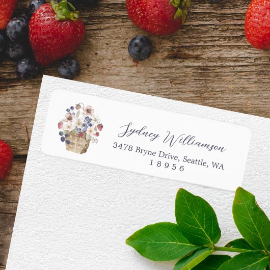 ベリースイートベビーシャワーワイルドベリー&フラワー ラベル