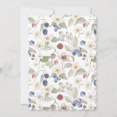 ベリースイートベビーシャワーワイルドベリー&フラワー 招待状 (裏面)