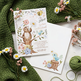 ベリースイートベビーシャワーワイルドベリー&フラワー 箔招待状