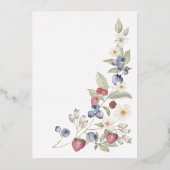 ベリースイートベビーシャワーワイルドベリー&フラワー 箔招待状 (裏面)