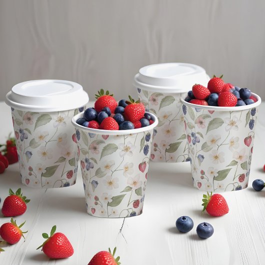 ベリースイートベビーシャワーワイルドベリー&フラワー 紙コップ