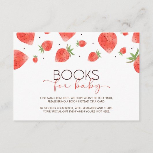 ベリースイートベビーシャワー予約リクエストカード エンクロージャーカード (正面)