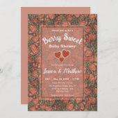 ベリースイートベビーシャワー招待状 – イチゴ 招待状 (正面/裏面)