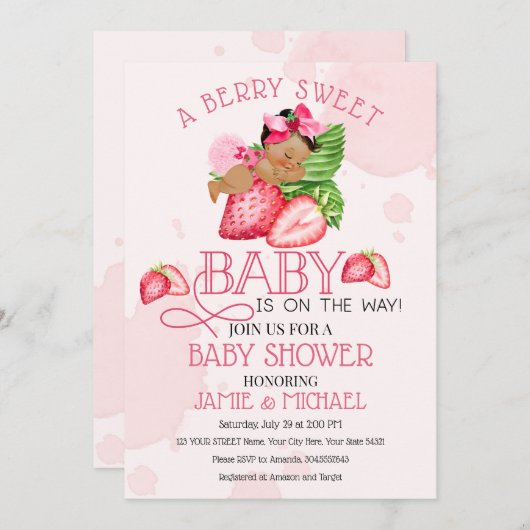 ベリースイートベビーシャワー招待状!スウィートベビー! 招待状 (正面/裏面)