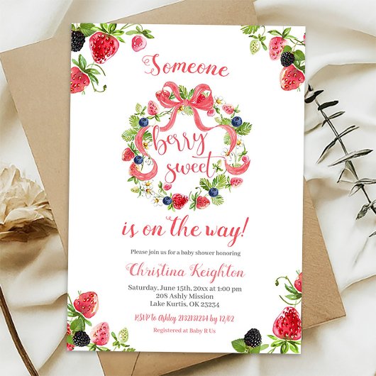 ベリースイートベビーシャワー招待状 招待状