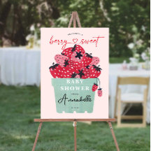 ベリースイートベビーシャワー歓迎サインストロベリー