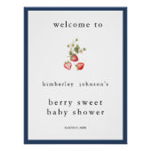 ベリースイートベビーシャワー海軍ウェルカムサイン ポスター (正面)