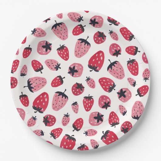 ベリースイートベビーシャワー紙プレートイチゴ ペーパープレート (正面)