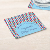 ベリースイートベビーシャワー スクエアペーパーコースター (アングル)