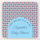 ベリースイートベビーシャワー スクエアペーパーコースター (正面)