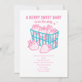 ベリースイートベビードードルピンクストロベリーガール 招待状 (正面)
