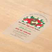 ベリースイートベビーニュートラルストロベリーベビーシャワー アクリル招待状 (レイダウン)