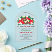 ベリースイートベビーニュートラルストロベリーベビーシャワー アクリル招待状 (インサイチュ (ウェディング))