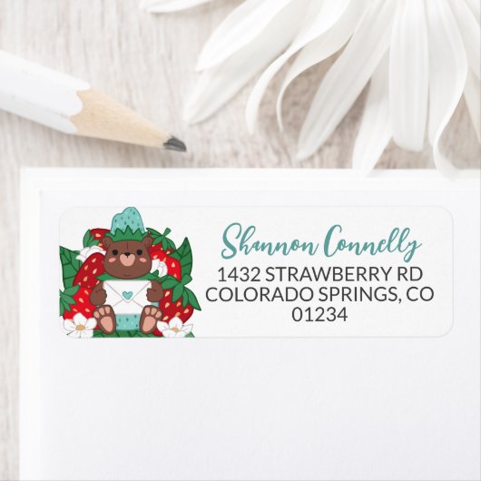 ベリースイートベビーブルーストロベリーベアーキューブアドレス ラベル (インサイチュ)