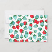 ベリースイートベビーブルーストロベリーベビーベビーシャワー サンキューカード (裏面)