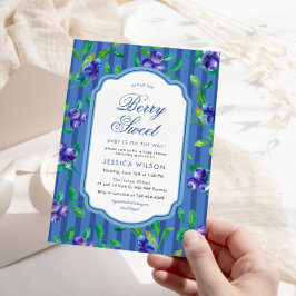 ベリースイートベビーブルーベリーベビーシャワー 招待状