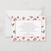 ベリースイートベリーガールベビーシャワーありがとう ノートカード (裏面)