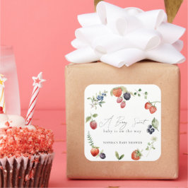 ベリースイートベリーガールベビーシャワー スクエアシール