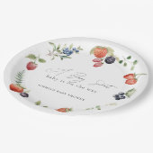 ベリースイートベリーガールベビーシャワー ペーパープレート (アングル)