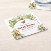 ベリースイートボホアーチピンクワイルドストロベリー スクエアペーパーコースター (アングル)