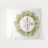 ベリースイートボホアーチピンクワイルドストロベリー タペストリー (正面(横))