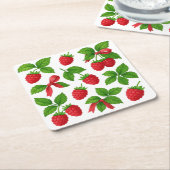 ベリースイートラズベリーバースデーパーティー –  スクエアペーパーコースター (アングル)